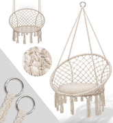 Hangstoel - Binnen & Buiten - Hangschommel - Tot 150kg - Beige - Tillvex®